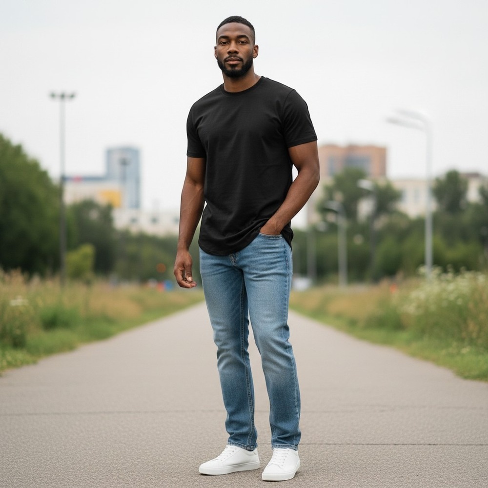 Buck Mason Mens Black Slub Curved Hem Tee Shirt BM11001.102BLKL L